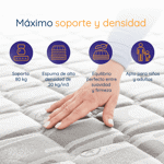 Conjunto Colchón y Sommier 1 Plaza y Media Espuma Alta Densidad Estelar Gamma 100x190 