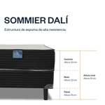 Sommier y Colchón Espuma 2 plazas 140x190 Dalí