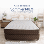Colchon Y Sommier Nilo Estelar 2 Plazas 140 x 190 Espuma Alta Densidad 240kg total
