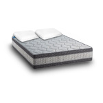 Sommier y Colchón + Almohadas Topacio Marfil Doble Euro Pillow 140x190x62 (2 Plazas)