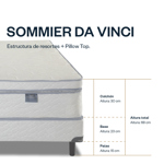 Sommier y Colchón Resorte King 2x2 Da vinci