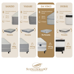 Sommier y Colchón Resorte King 2x2 Da vinci