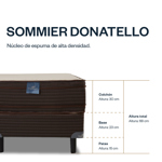 Sommier y Colchón Espuma King 2x2 Donatello