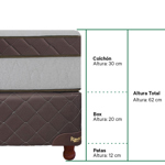 Conjunto Titanium Espuma Densidad 60 Kg - King 180x200