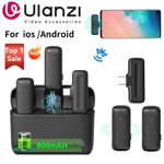 Micrófono Lavalier Inalámbrico Ulanzi J12 p/ Android y iPhone Black Type-C