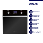 Horno Eléctrico Empotrable 60 Cm Negro Drean Hedr601cn