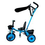 Triciclo Infantil Fiat con Manija Direccional y Capota Celeste