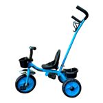 Triciclo Infantil Fiat con Manija Direccional y Capota Celeste