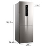 Heladera No Frost Inverter Electrolux Bottom Freezer IB55S 488L Plata
