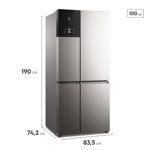 Heladera Electrolux Multidoor No Frost Invertir Flexispace 621L plata IQ8S