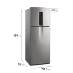 Heladera Electrolux Top Freezer No Frost 508L Plata IT70S