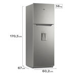 Heladera Gafa No Frost 354L Inverter Plata HGNW333P