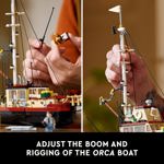 Juego de dioramas LEGO Ideas Jaws con barco orca y minifiguras