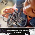 Armadura mecánica de juguete LEGO Marvel War Machine con 3 tiradores