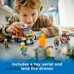Lego City Fire Command Camión De Bomberos Con Drones Y 3 M