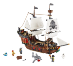 Lego Creator 3 En 1 Barco Pirata Con 4 Minifiguras Y Tiburón