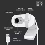 Camara Web Logitech Brio 100 Full Hd 1080p Microfono Blanco