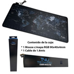Mouse Pad Rgb Gamer Mapa Mundi 90x40cm C/ Islas Malvinas