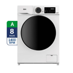 LAVARROPAS BGH BWFI08W24AR - CARGA FRONTAL 8 KG BLANCO 1400RPM