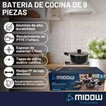 Bateria De Cocina 9 Piezas Midow Set Ollas Sarten Wok Teflon