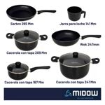 Bateria De Cocina 9 Piezas Midow Set Ollas Sarten Wok Teflon