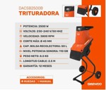 Chipeadora Trituradora Electrica 2500w 50 Lts 3800rpm Daewoo
