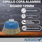 Cepillo Copa Alambre Rizado 125mm Adegso