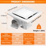 Extractor de baño con luz LED FEITON Square 30W 110CFM