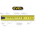 CINTA MÉTRICA RETROBLOK 16MM X 5M EVEL 505