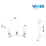 JUEGO DE GRIFERÍAS DE BAÑO-DUCHA-LAVATORIO-BIDET VASSER ALIZÉ PDI