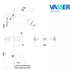 JUEGO DE GRIFERÍAS DE BAÑO-DUCHA-LAVATORIO-BIDET VASSER ALIZÉ PDI