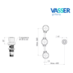 JUEGO DE GRIFERÍAS DE BAÑO-DUCHA-LAVATORIO-BIDET VASSER ALIZÉ PDI