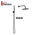 Griferia Peirano Black Velvet Ducha Con Duchador 85-190 Negro