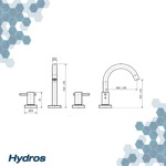 Grifería Lavatorio Mesada Hydros Zen Lever Cierre Cerámico