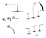Sets Grifería Baño Piazza Lavatorio + Bidet + Ducha Plateado