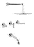 Sets Grifería Baño Piazza Lavatorio + Bidet + Ducha Plateado