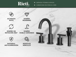 Griferia de Baño y Cocina Rieti Doble Comando Negro Mate 