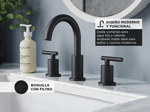 Griferia de Baño y Cocina Rieti Doble Comando Negro Mate 