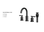 Griferia de Baño y Cocina Rieti Doble Comando Negro Mate 
