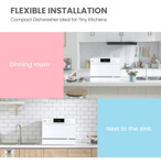 Lavavajillas Portátil Comfee, 6 Lugares, 8 Programas, Ecológ