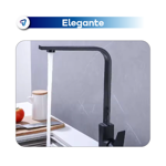 Griferia Monocomando Cromada Canilla Chata Moderna Negra Waggs