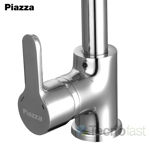 Griferia Cocina Monocomando Piazza Emblem Flexible Naranja