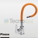 Griferia Cocina Monocomando  Naranja Flexible Cromado