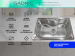 Kit de Baño Gadnic Bacha Cocina Pileta Simple + Griferia Gourmet F-A Monocomando
