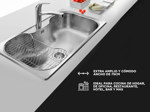Kit de Baño Gadnic Bacha Cocina Pileta Simple + Griferia Gourmet F-A Monocomando