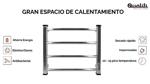 Toallero Calefactor Eléctrico Qualiti® Caro Bagno 4 Barrales 60w Negro