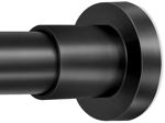 Barra de cortina de ducha ZYRW negra, no se oxida, 90-210 cm, acero inoxidable