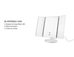 Espejo Maquillaje Tactil Gadnic Recargable Usb Luces Led Aumento