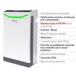 Purificador de Aire Inteligente Exo Elimina Virus y Bacterias Filtro Hepa Uv 70mt Wifi