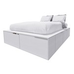 Cama Box EMC 2 Plazas 1,40m con 6 Cajones y 2 Zapateros Blanco